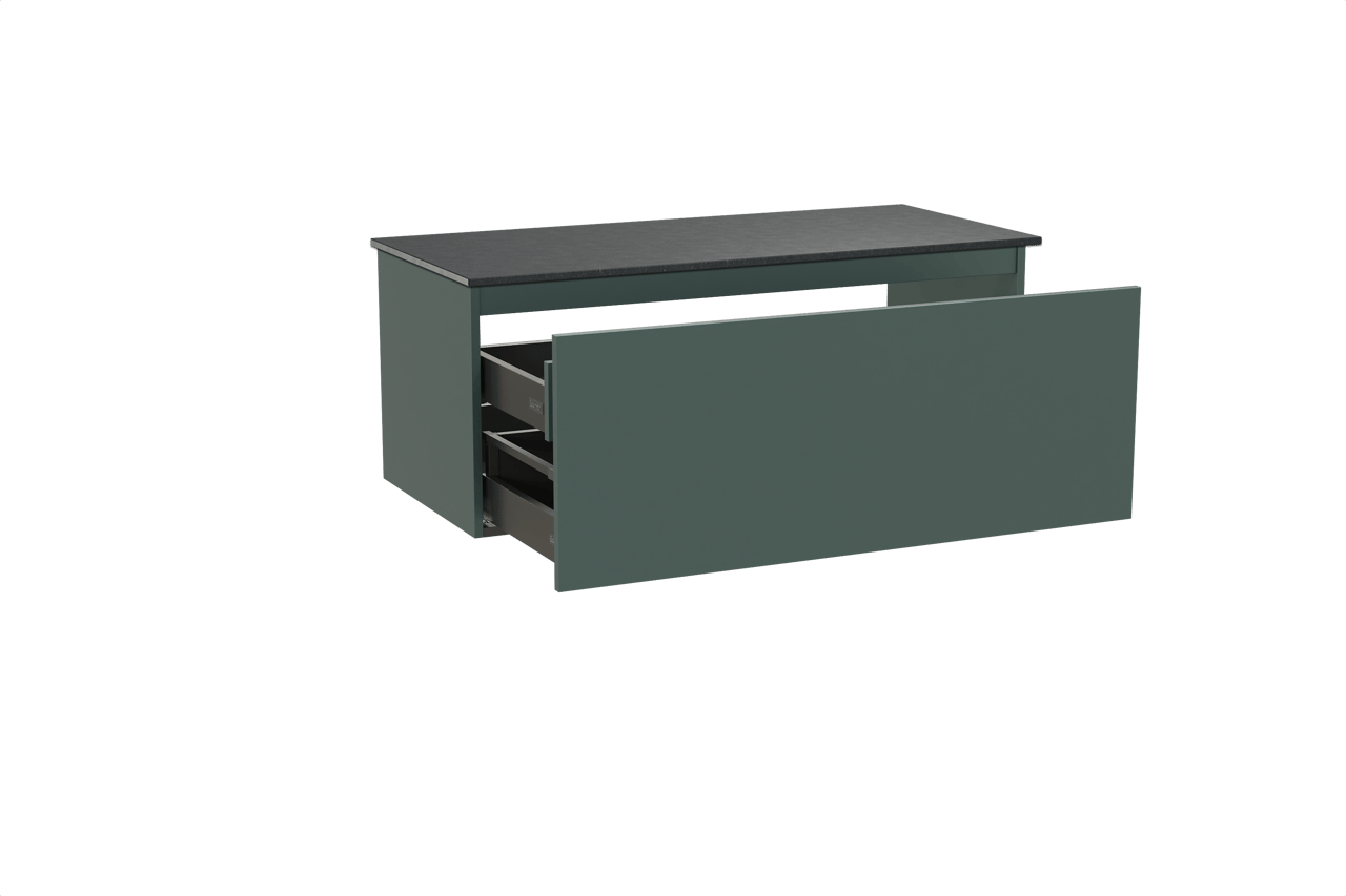 Balmani Sfera meuble salle de bains suspendu 120 x 55 cm forest avec Stretto tablette simple en granit noir