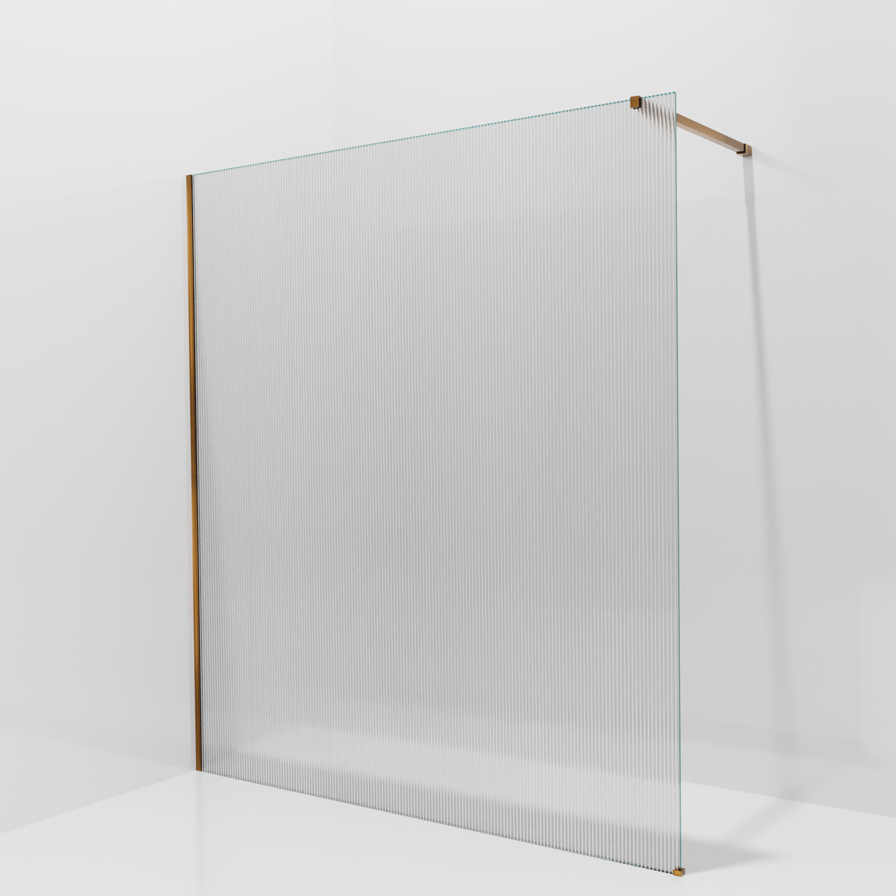 Balmani Modular Walk-In Dusche: 180 x 200 cm, Ribs, inklusive Coating, Profil Brushed Rosegold