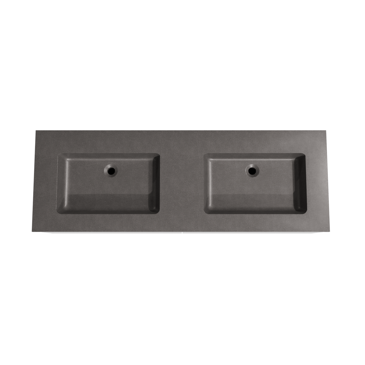 Storke Edge meuble salle de bains suspendu 150 x 52 cm blanc mat avec Scuro double vasque en quartz noir mat