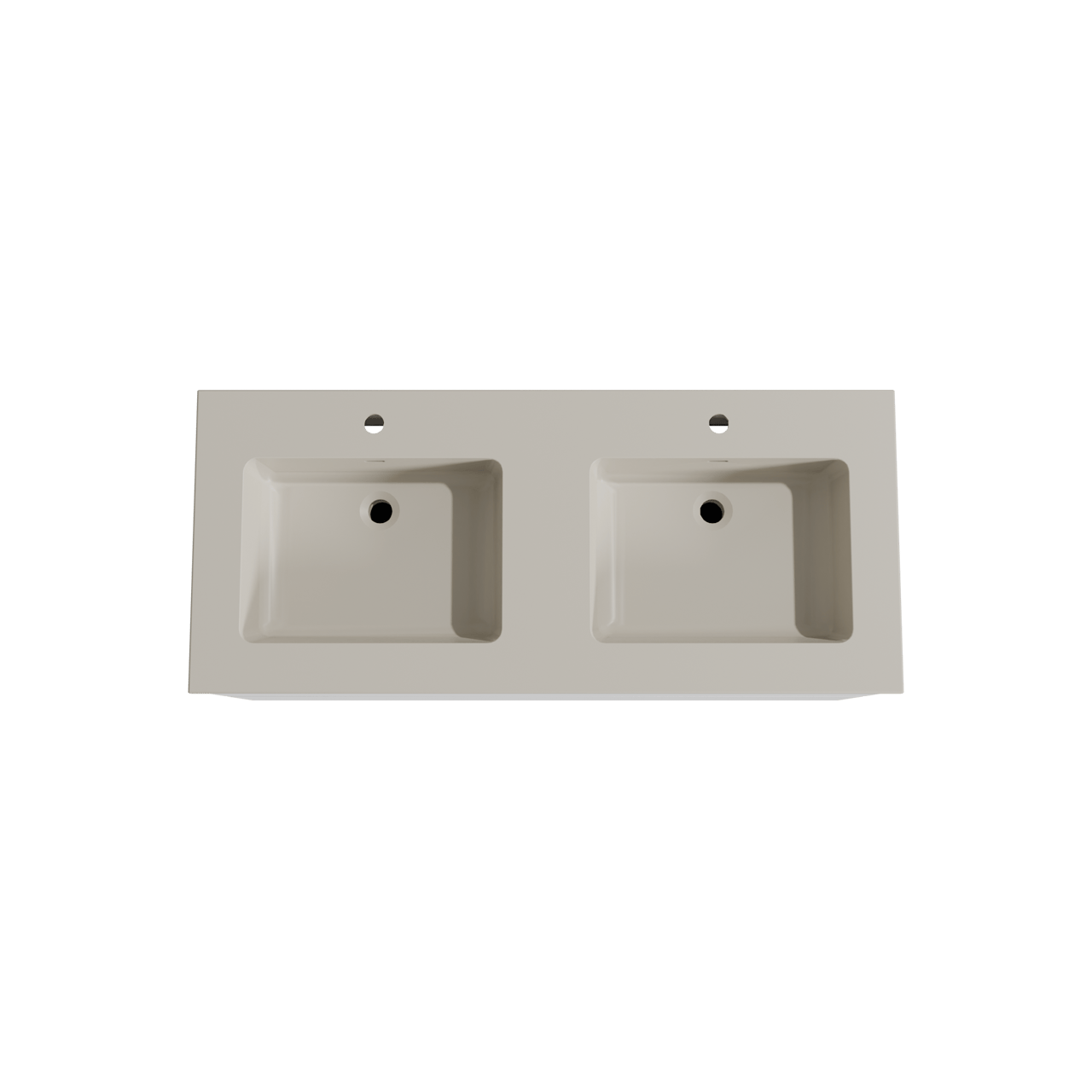 Storke Edge meuble salle de bains suspendu 120 x 52 cm blanc mat avec Diva double vasque en top solid soie grise