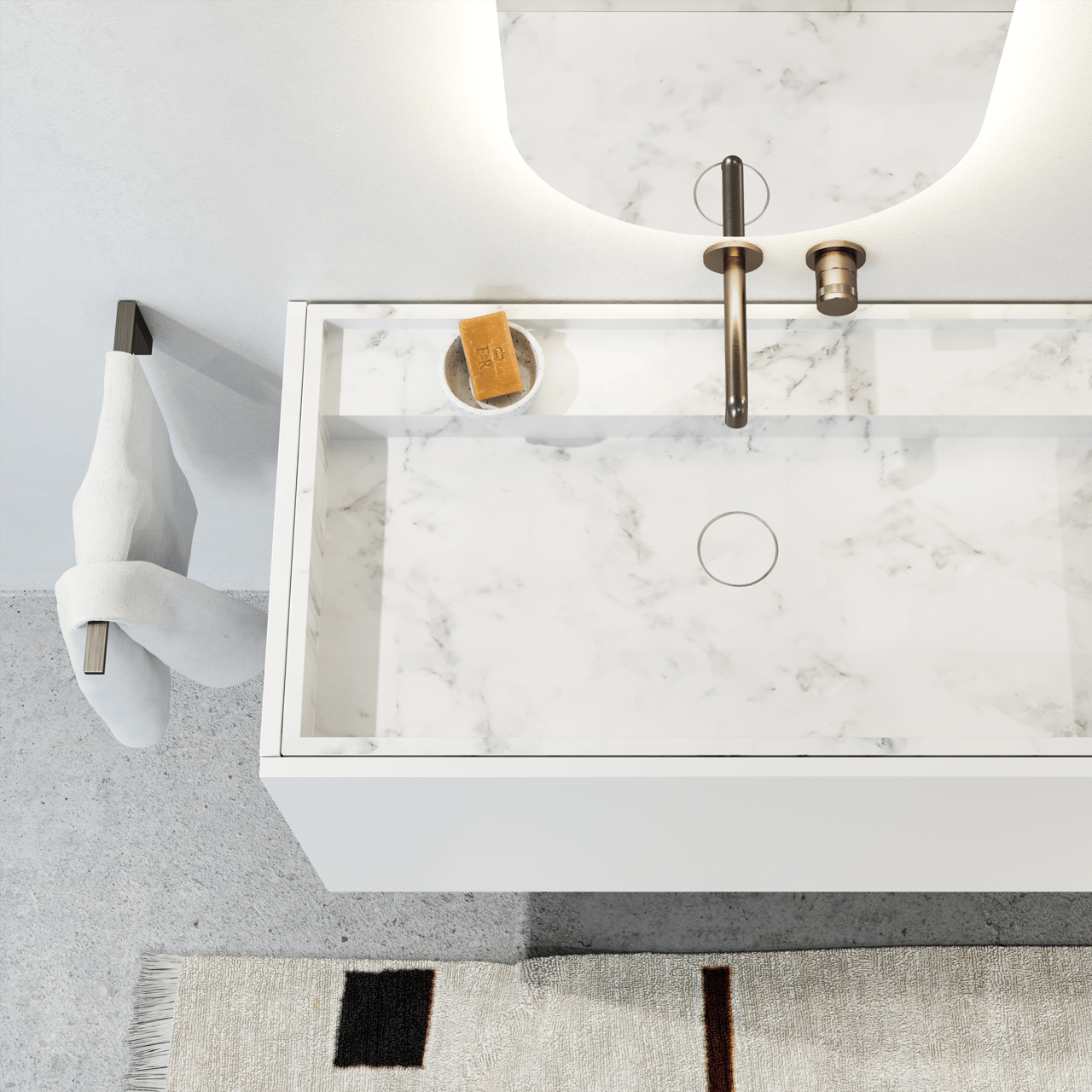 Blaufoss Noma handdoekhouder Brushed GunMetal 41cm