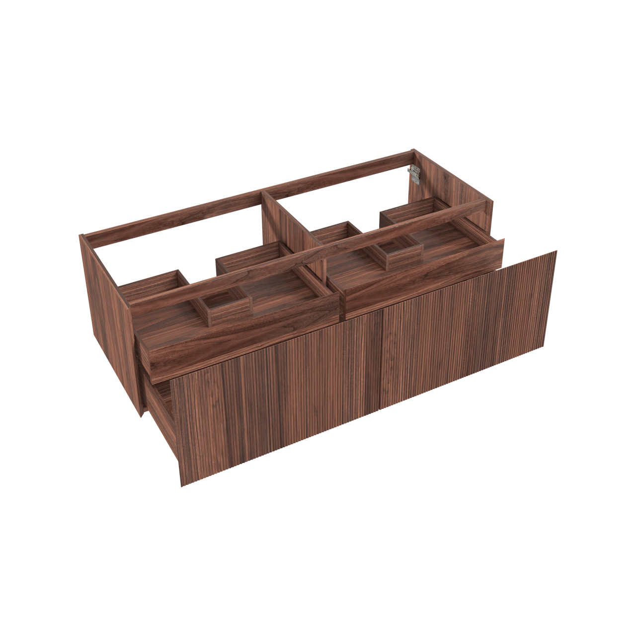 Balmani Fila zwevende wastafelonderkast 150 x 55 cm fineer notelaar 4 lades