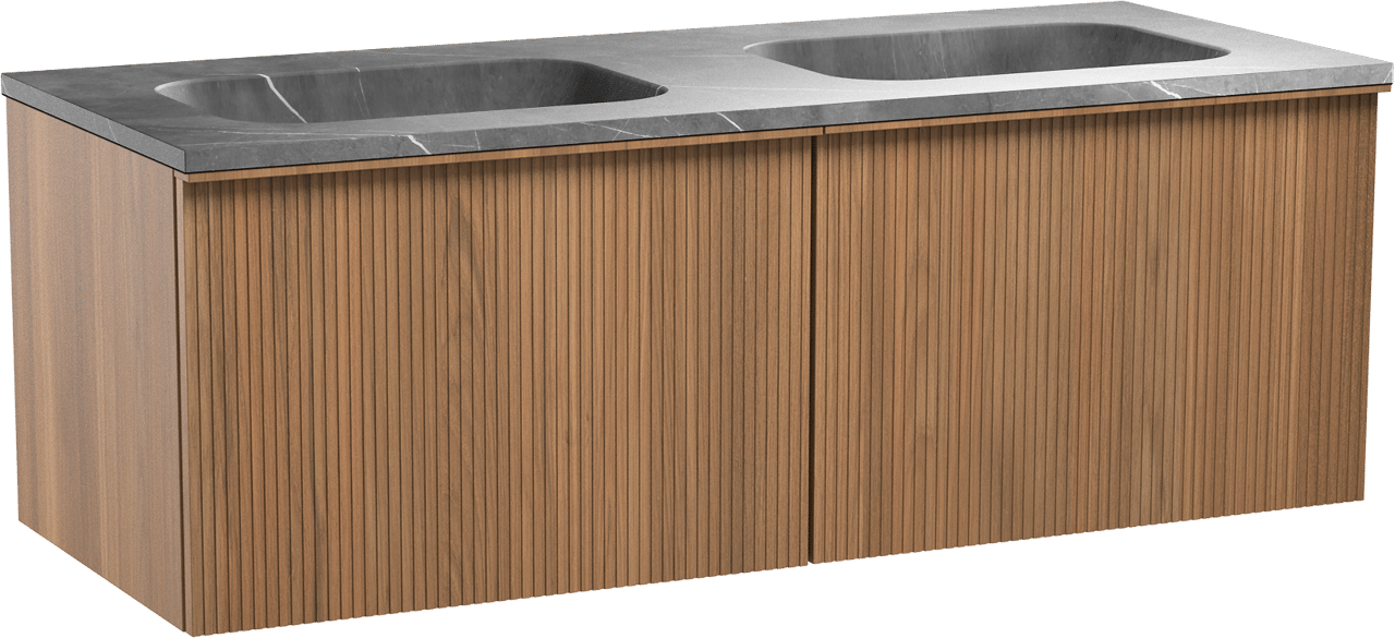 Balmani Forma zwevend badkamermeubel 135 x 55,5 cm teak met Tablo ...