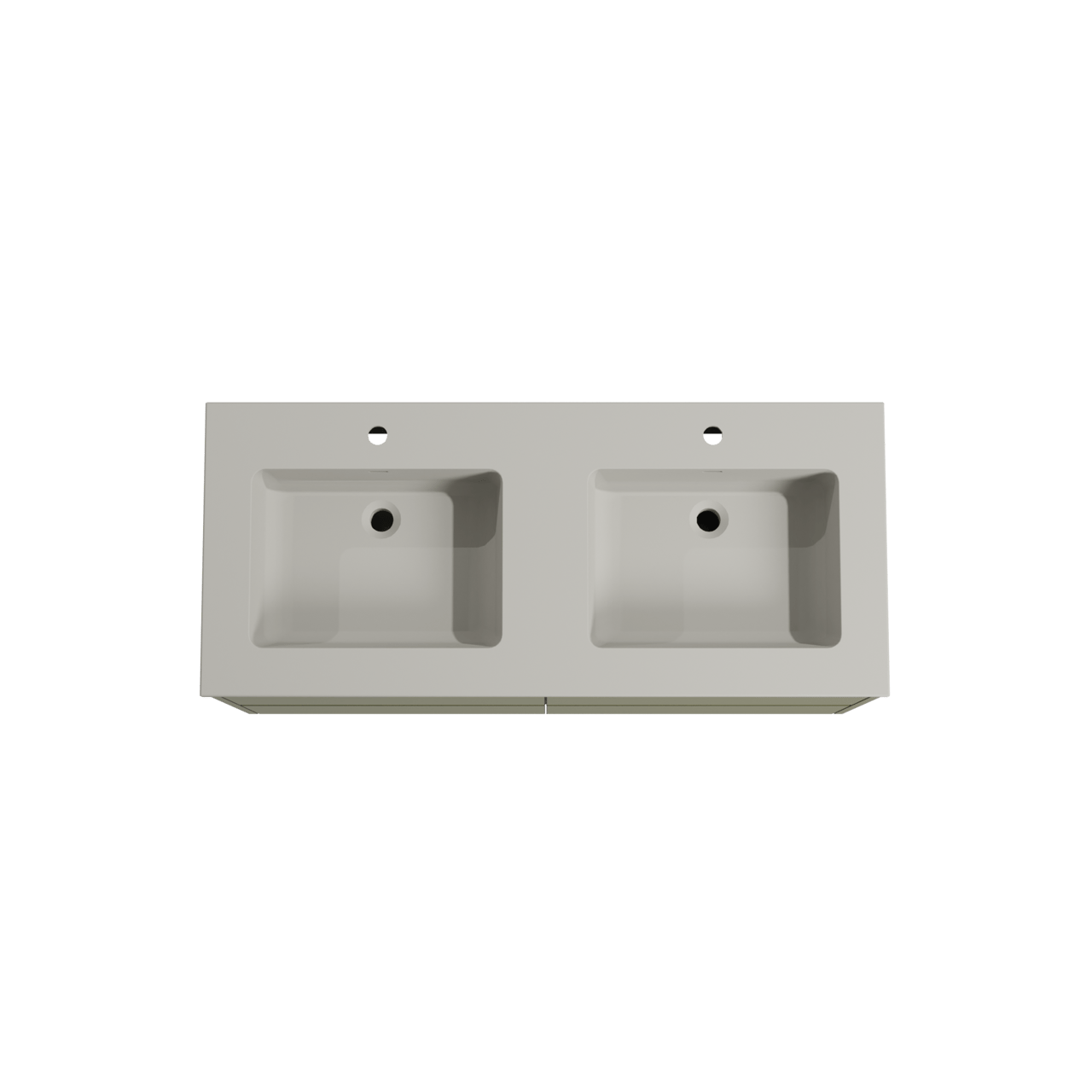 Storke Seda zwevend badmeubel 120 x 52 cm olijfgroen met Diva dubbele wastafel in top solid zijdegrijs