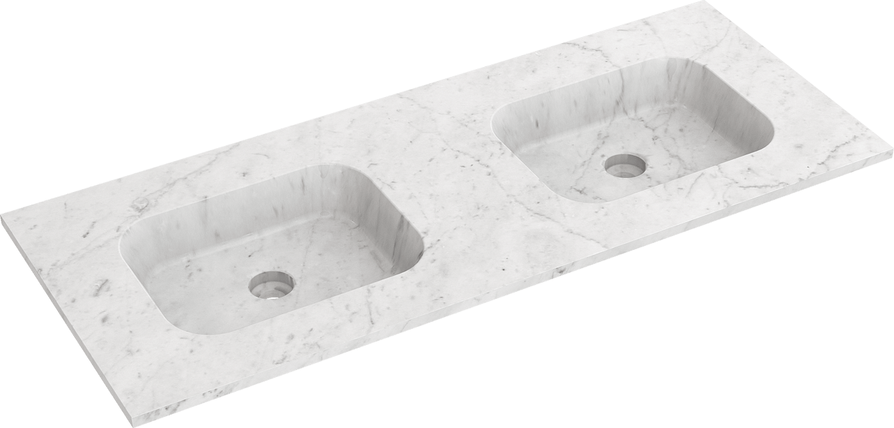 Balmani Tablo Arcato dubbele wastafel Carrara marmer 135 x 55 cm