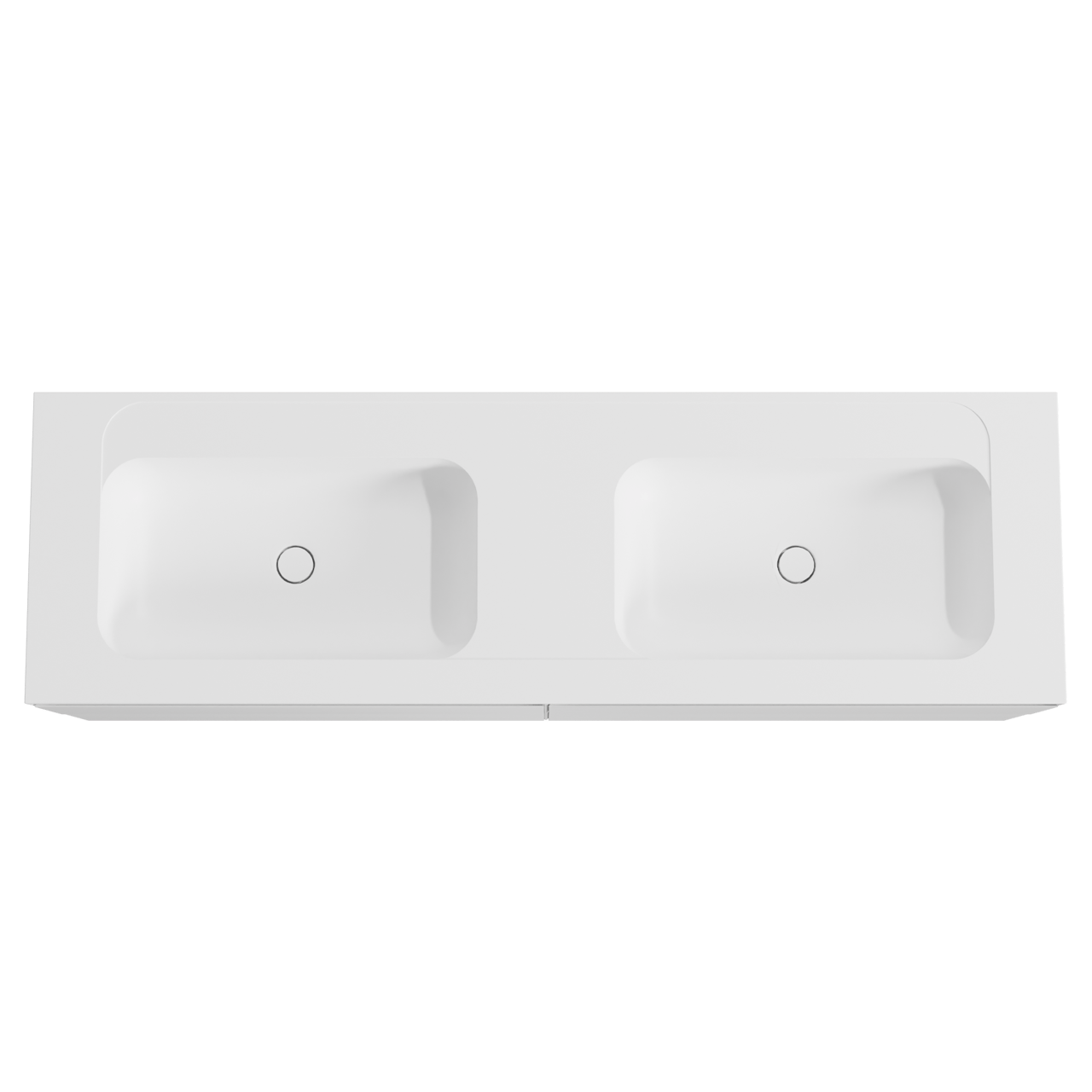 Balmani Mitra meuble salle de bains suspendu 180 x 55 cm blanc mat avec Tablo Strada double vasque en marbre composite blanc mat