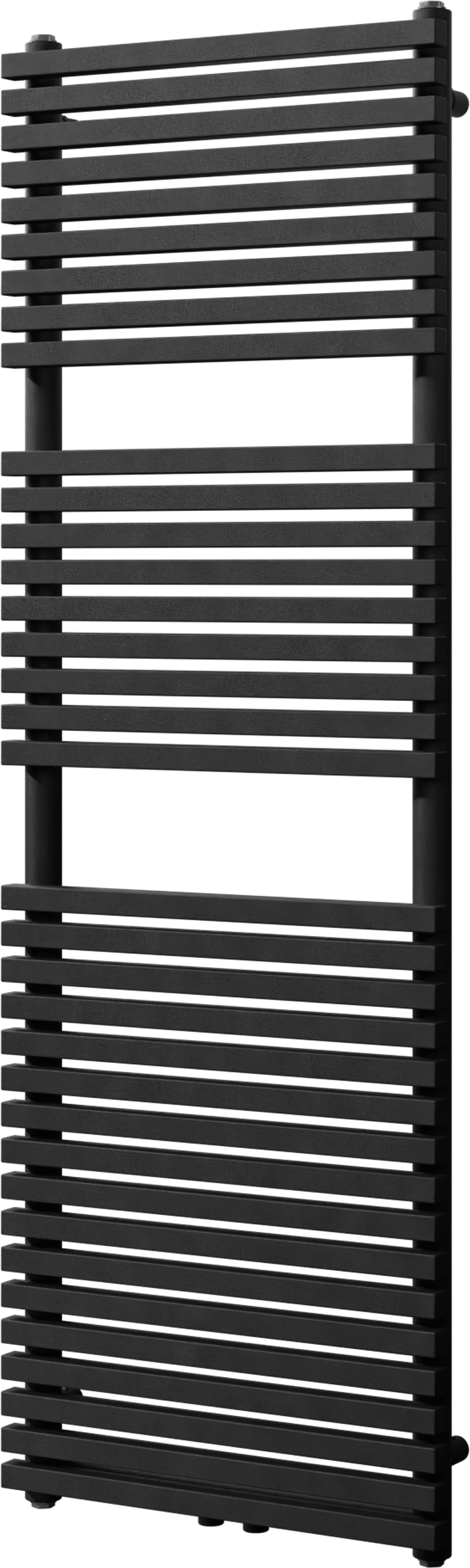 Vipera Vesuvio enkele handdoekradiator 50 x 150 cm centrale verwarming mat zwart zij- en middenaansluiting 1.061W