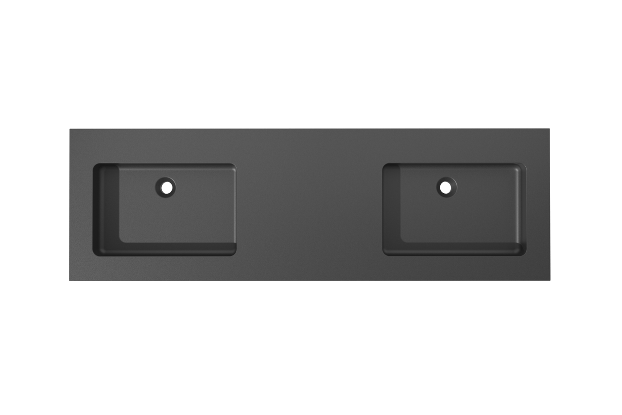 Storke Scuro double vasque quartz mat 165 x 52 cm