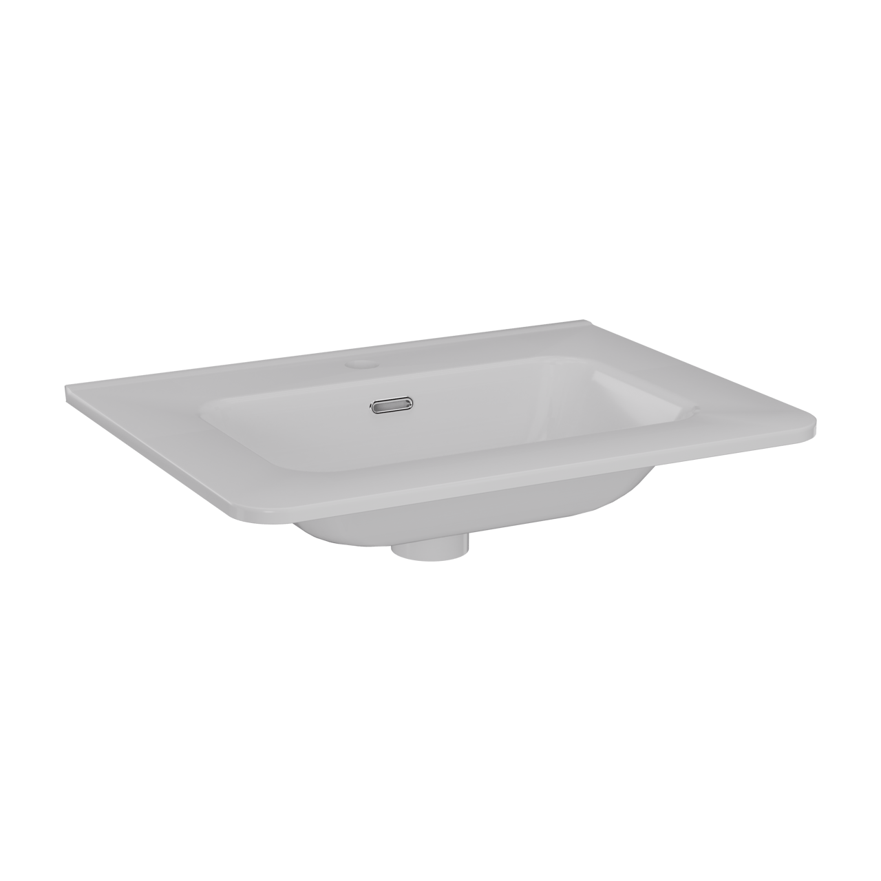 Linie Baro Curvo lavabo simple porcelaine Blanc Brillant 60 x 46 cm