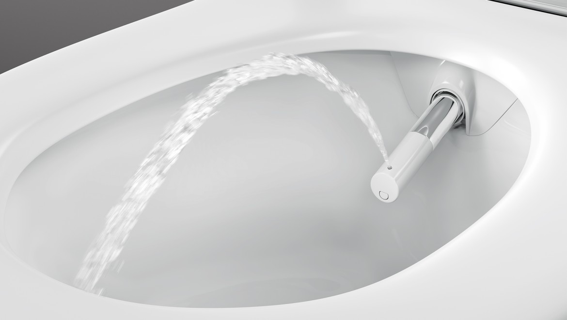 Geberit Aquaclean Sela douche toilet Glanzend Wit randloos