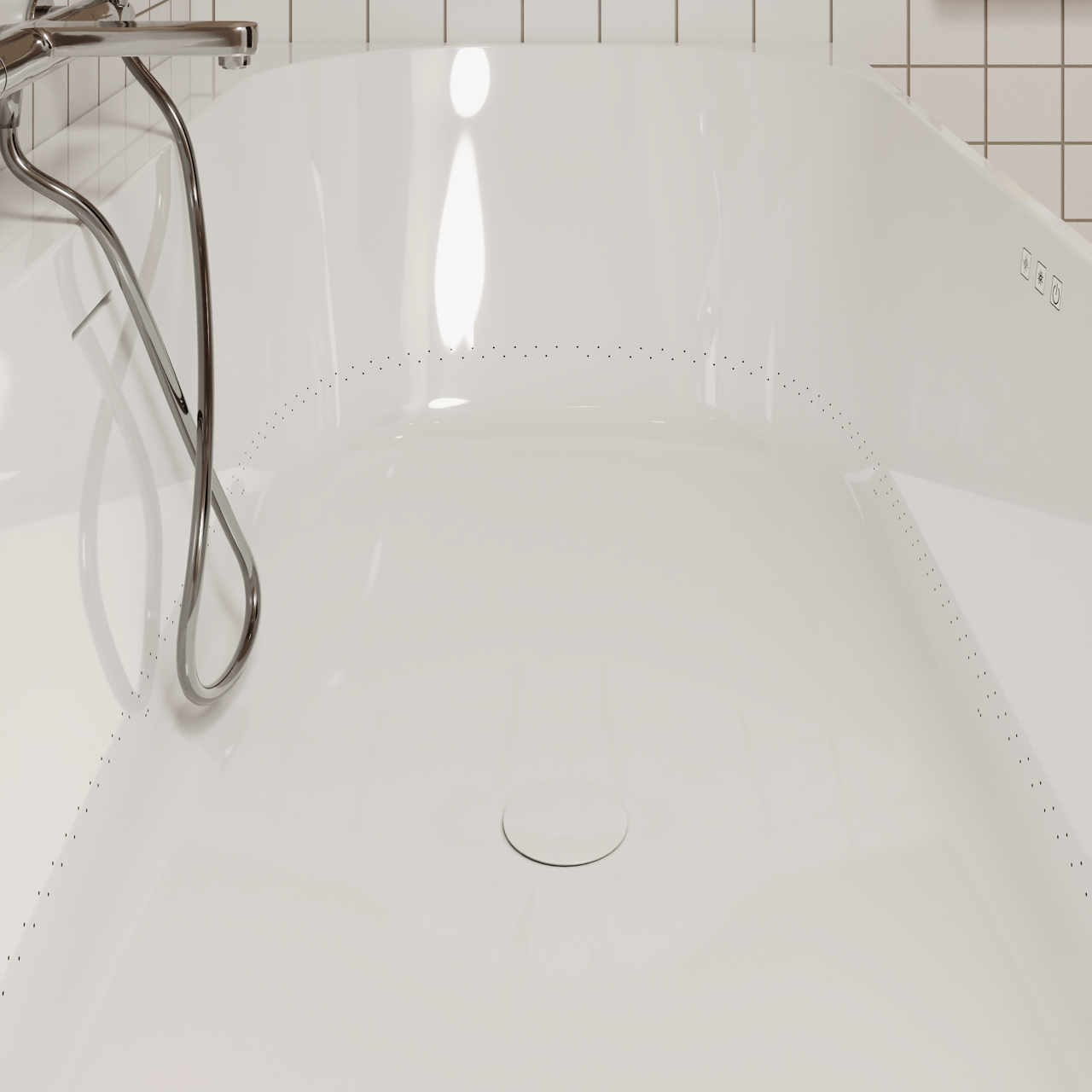 Luca Varess Laguna hoekbad rechts airmassage met LED 170 x 85 cm acryl Hoogglans Wit