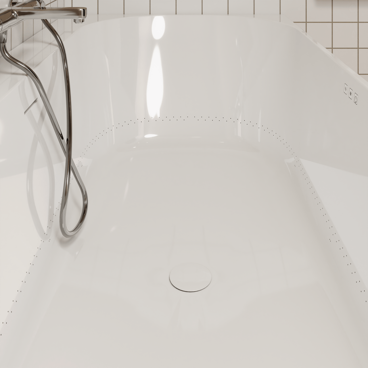 Luca Varess Laguna hoekbad rechts airmassage met LED 170 x 85 cm acryl Glanzend Wit