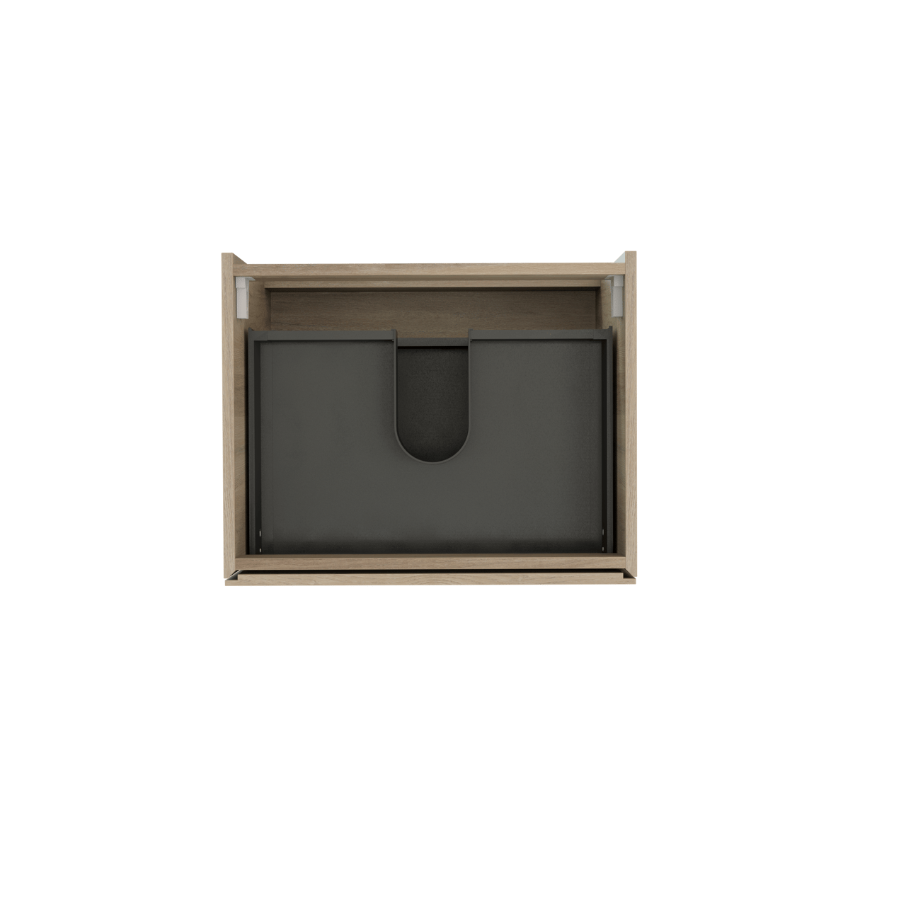 Storke Edge hängender Waschbeckenunterschrank: 65 x 52 cm, Eiche rustikal, 2 Schubladen