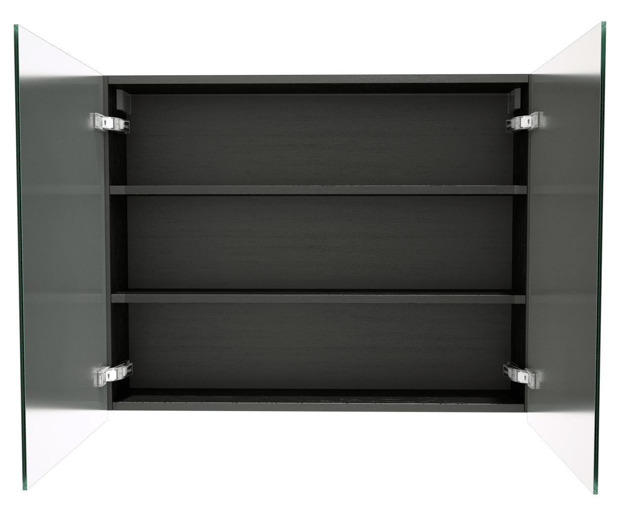 Balmani Lucida Spiegelschrank Bad: 90 x 72 cm, Eiche Schwarz