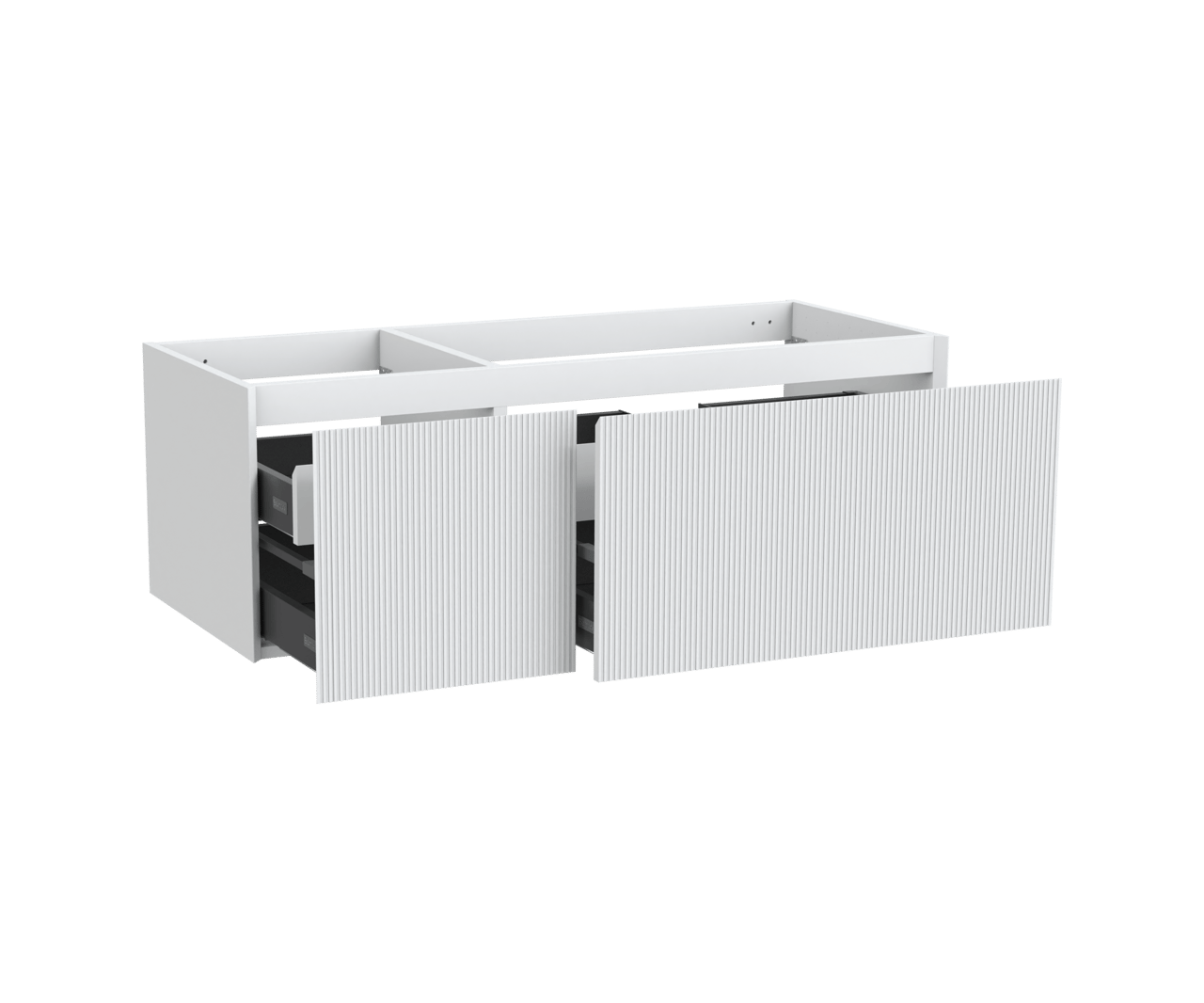 Balmani Fila zwevende wastafelonderkast 135 x 55 cm asymmetrisch rechts mat wit 4 lades