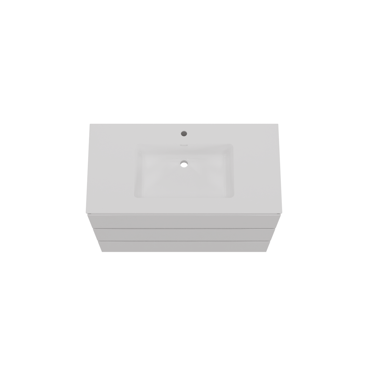 Storke Edge freistehendes Möbelstück Set: 105 x 52 cm, Weiß glänzend, mit Diva Einzelwaschtisch, Marmorkomposit Weiß glänzend