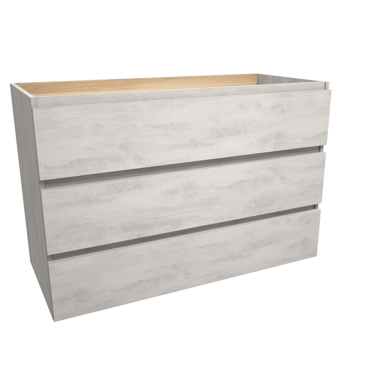 Balmani Lucida meuble sous-lavabo a poser 120 x 55 cm béton gris argent 3 tiroirs