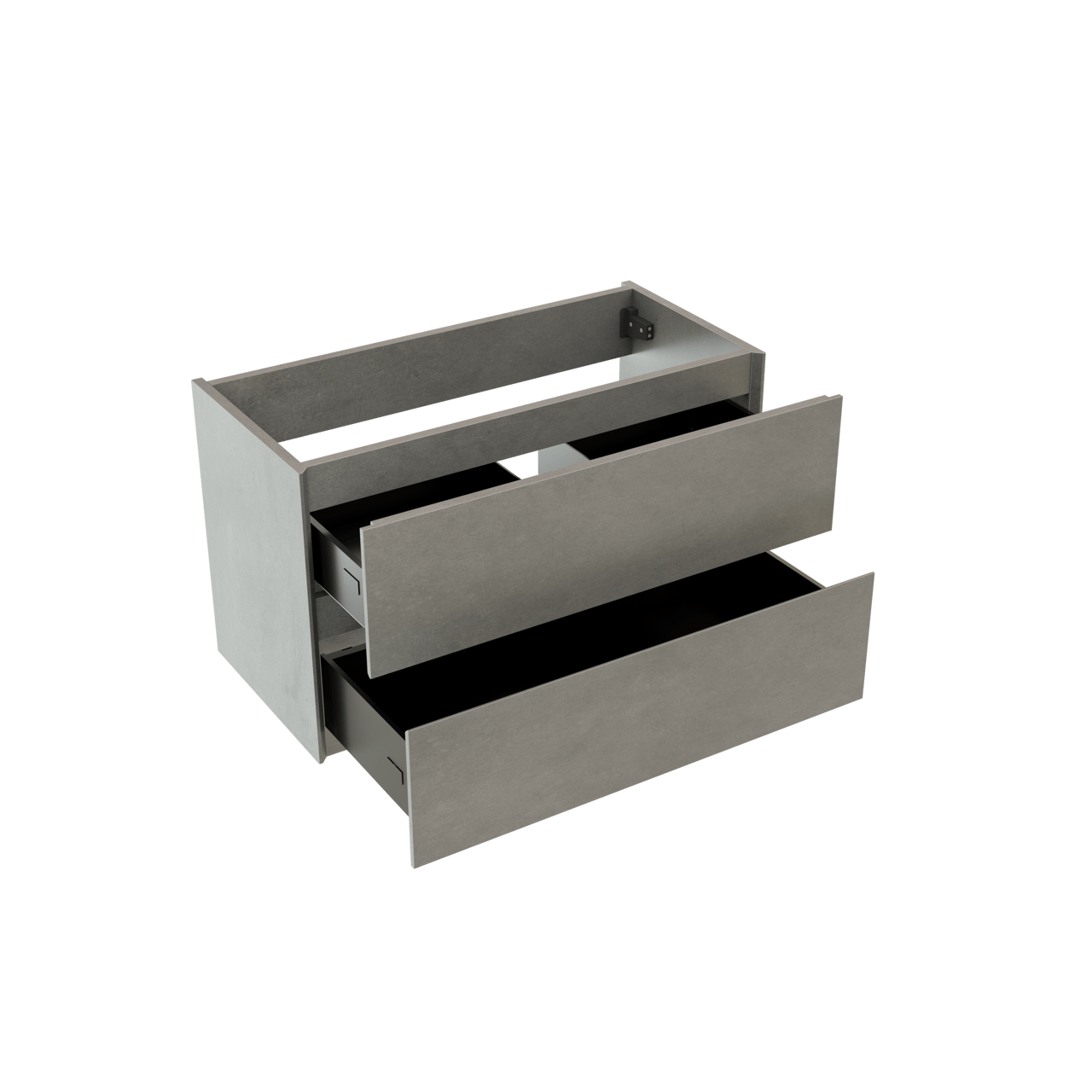 Storke Edge zwevende wastafelonderkast 80 x 40 cm beton donkergrijs 2 lades