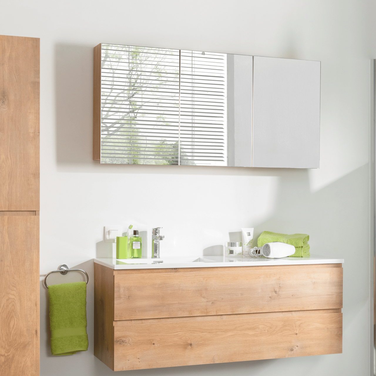 Storke Beta spiegelkast 120 x 60 cm naturel eiken