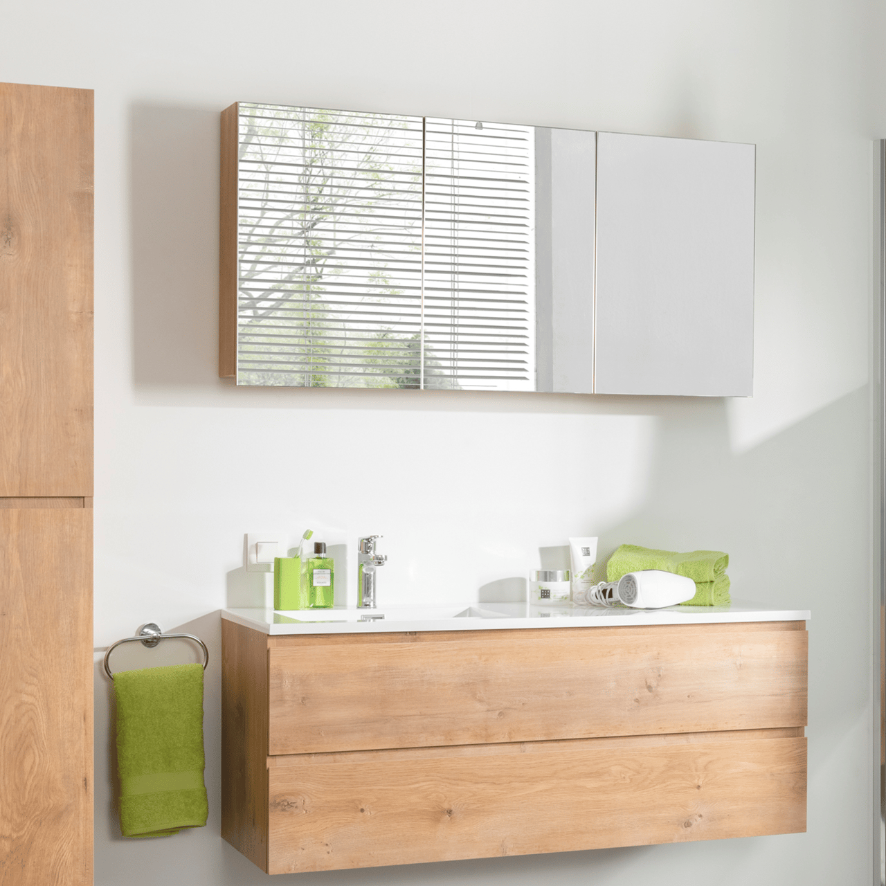 Storke Beta spiegelkast 120 x 60 cm naturel eiken