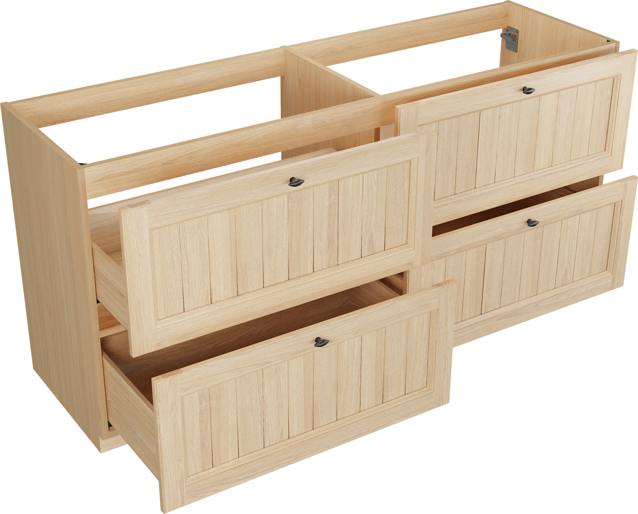 Balmani Lemon meuble sous-lavabo a poser 180 x 55 cm Placage chêne naturel 4 tiroirs