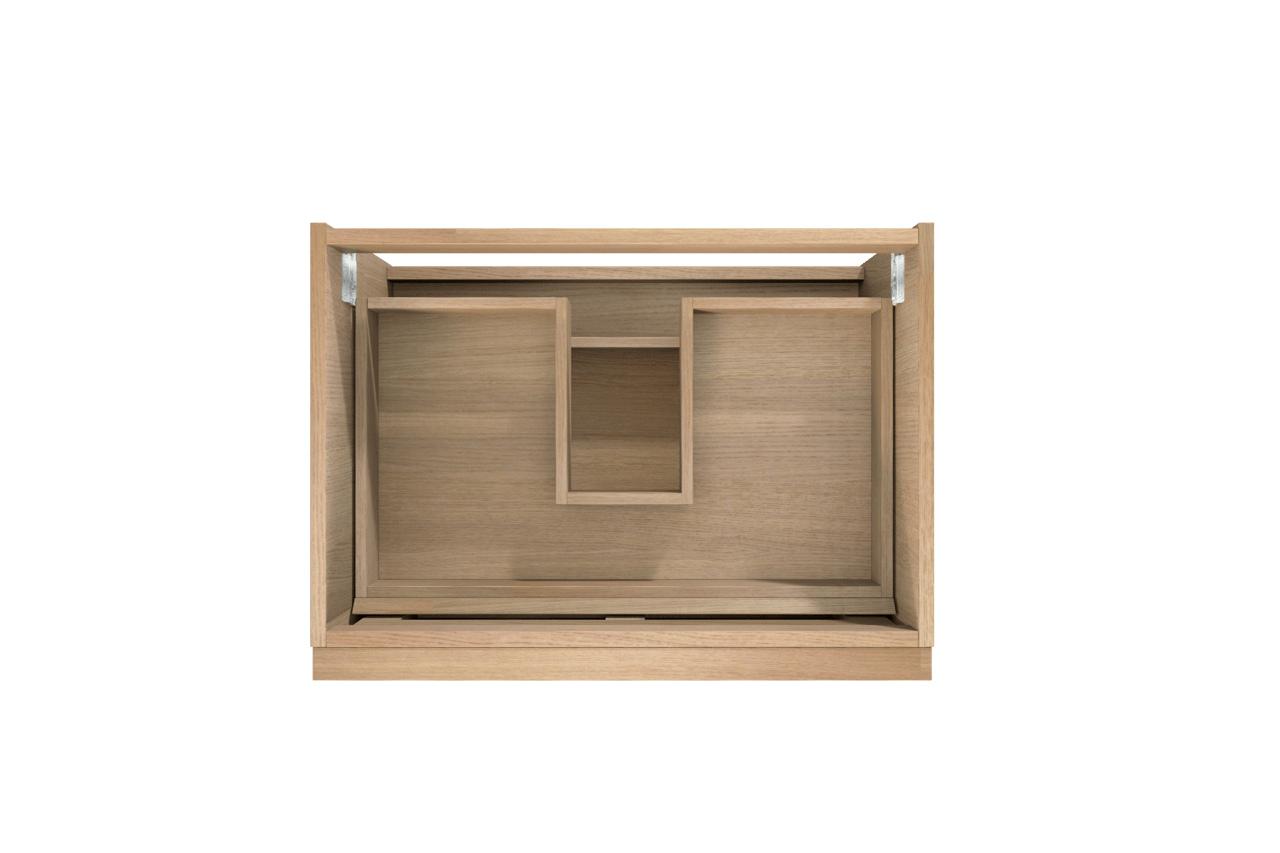 Balmani Forma zwevende wastafelonderkast 75 x 55 cm natuur eik 2 lades vert. sym. groef