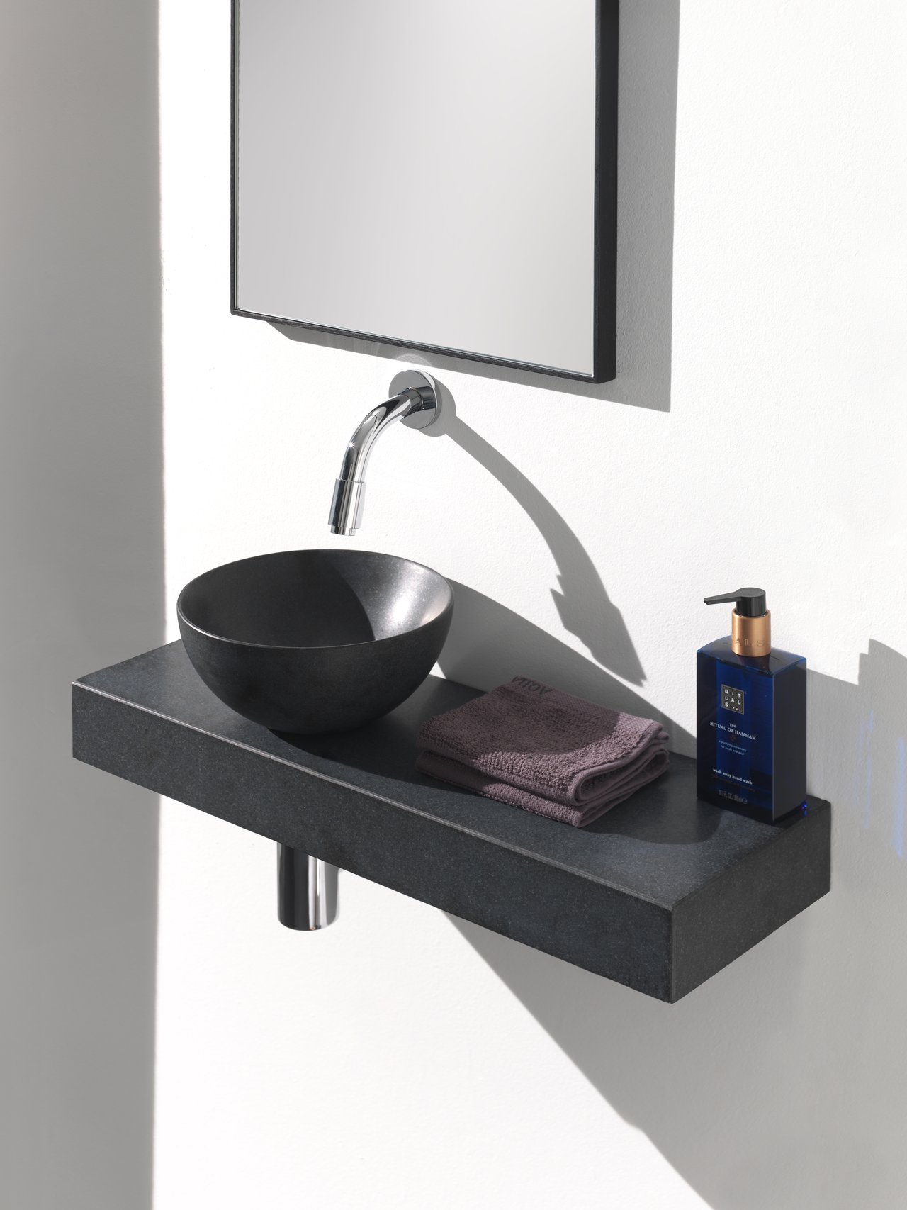 Balmani Nova Handwaschbecken: Granit, Poliert, 60 x 20 cm