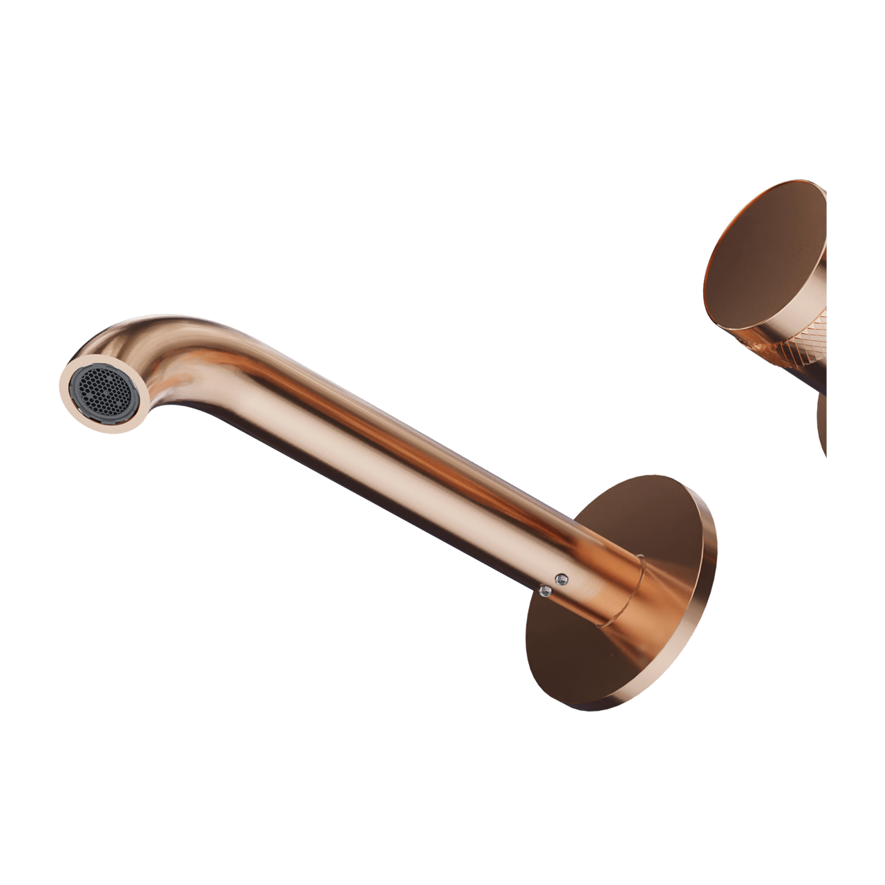 Blaufoss Pavilion Unterputz-Badewannenarmatur: Brushed Rosegold, inkl. Handbrauseset und Einbauelement