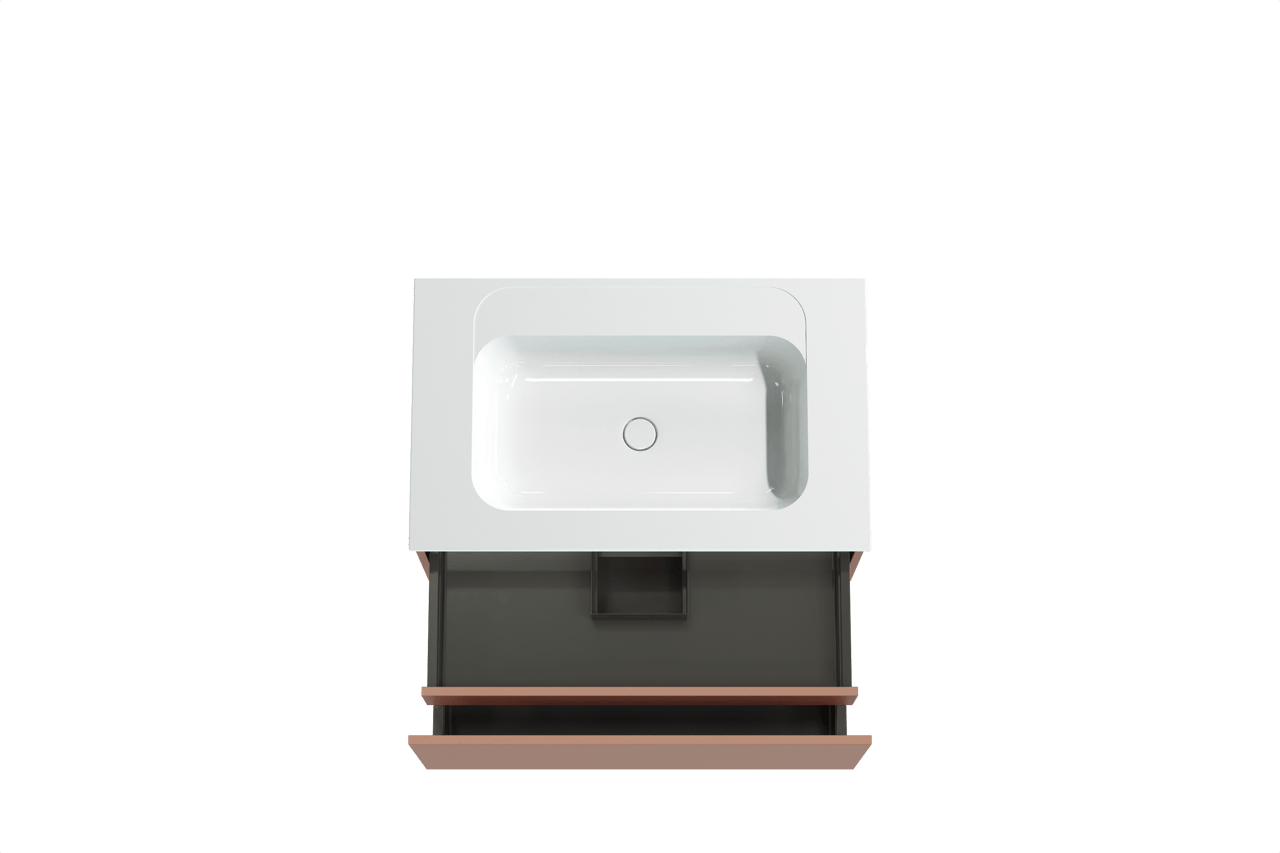 Balmani Sfera zwevend badkamermeubel 90 x 55 cm cotto met Tablo Strada enkele wastafel in composietmarmer glanzend wit