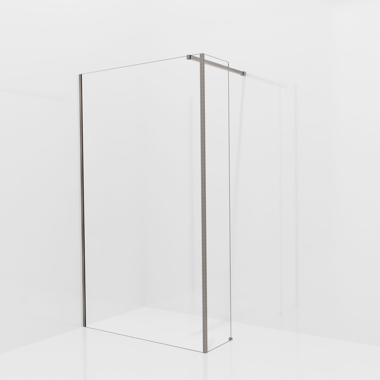 Balmani Modular inloopdouche met vaste zijwand: 120 x 200 cm, Helder glas, Brushed GunMetal profielen