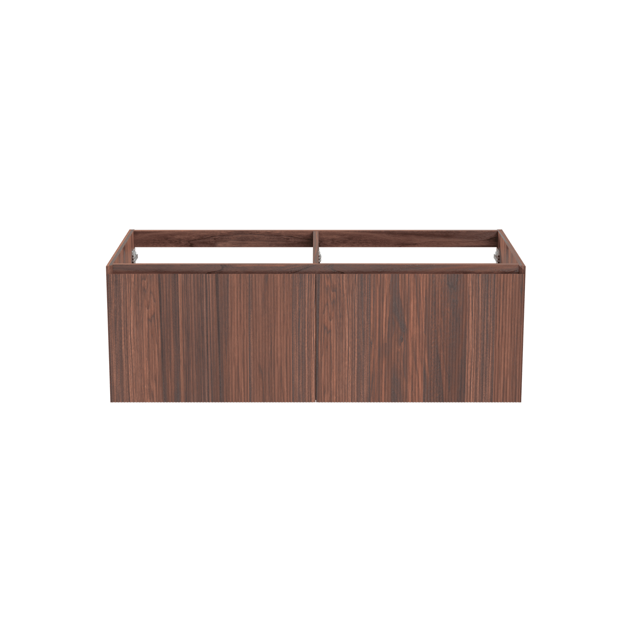 Balmani Fila hängender Waschbeckenunterschrank: 135 x 55 cm, Nussbaum, Furnierholz, 4 Schubladen