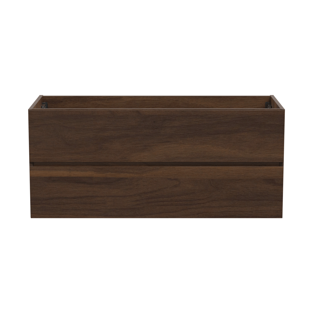 Storke Edge hängender Waschbeckenunterschrank: 120 x 52 cm, Nussbaum, 2 Schubladen