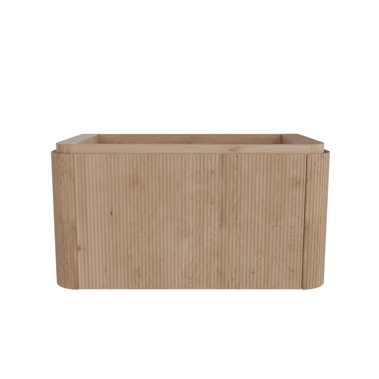 Balmani Moon meuble sous-lavabo suspendu 100 x 55 cm Chêne naturelle 2 tiroirs Nervure sym. vert.