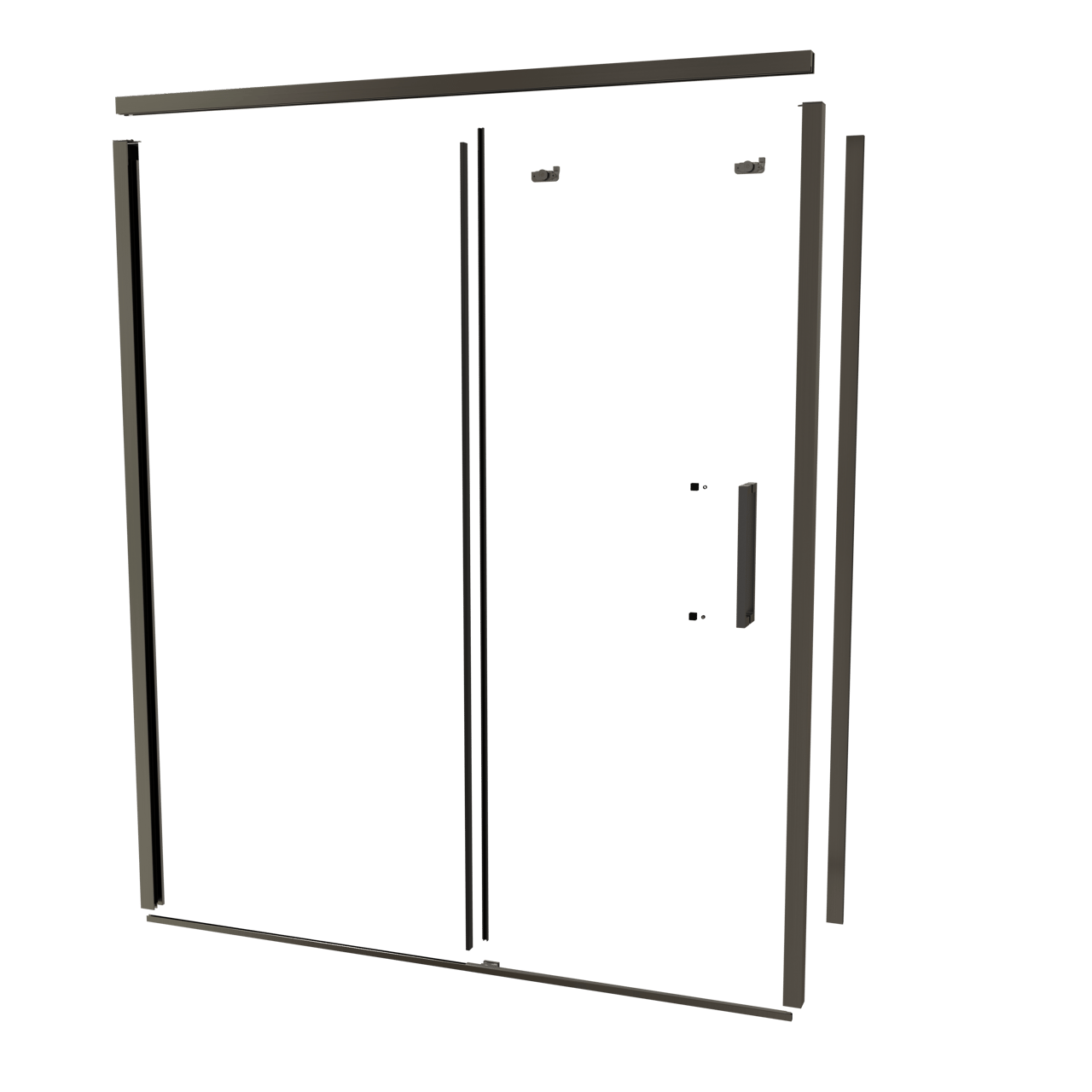 Balmani Senses Design 180 cm gauche ensemble de profils pour coin-douche avec porte coulissante brushed gunmetal