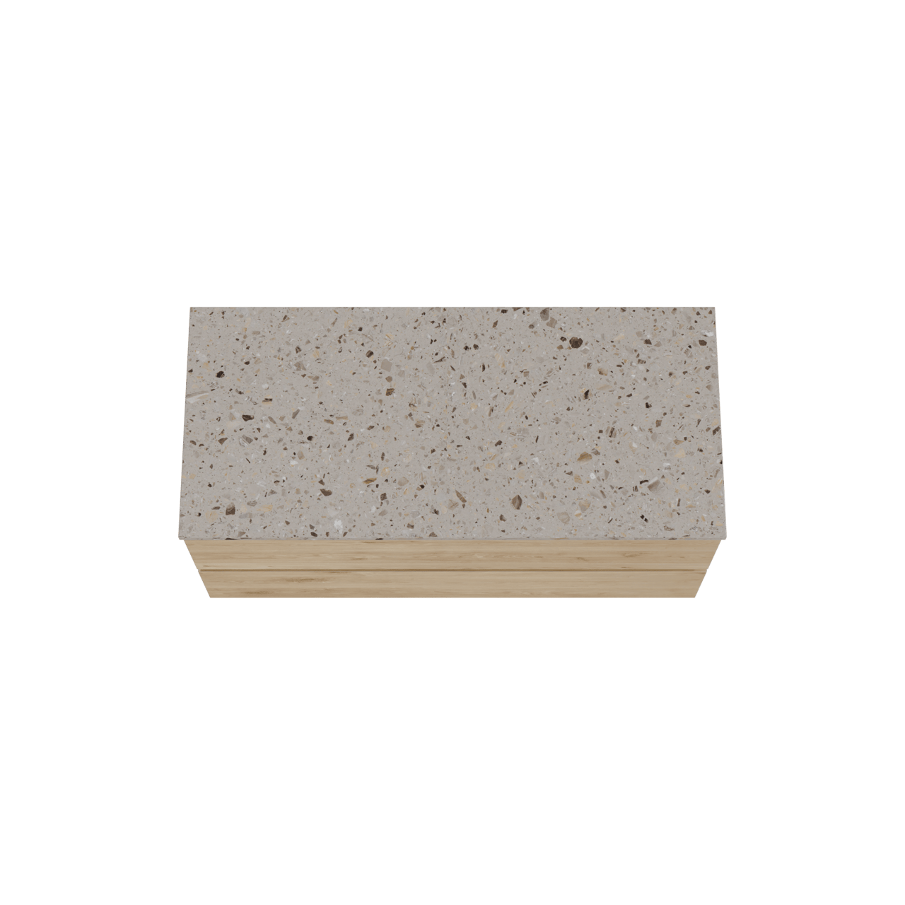 Balmani Lucida meuble salle de bains suspendu 120 x 55 cm chêne brut avec Stretto tablette simple ou double en terrazzo greige terrazzo