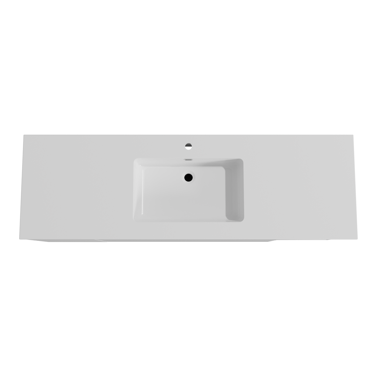 Storke Edge hängendes Möbelstück Set: 165 x 52 cm, Weiß glänzend, mit Diva Einzelwaschtisch, Marmorkomposit Weiß glänzend