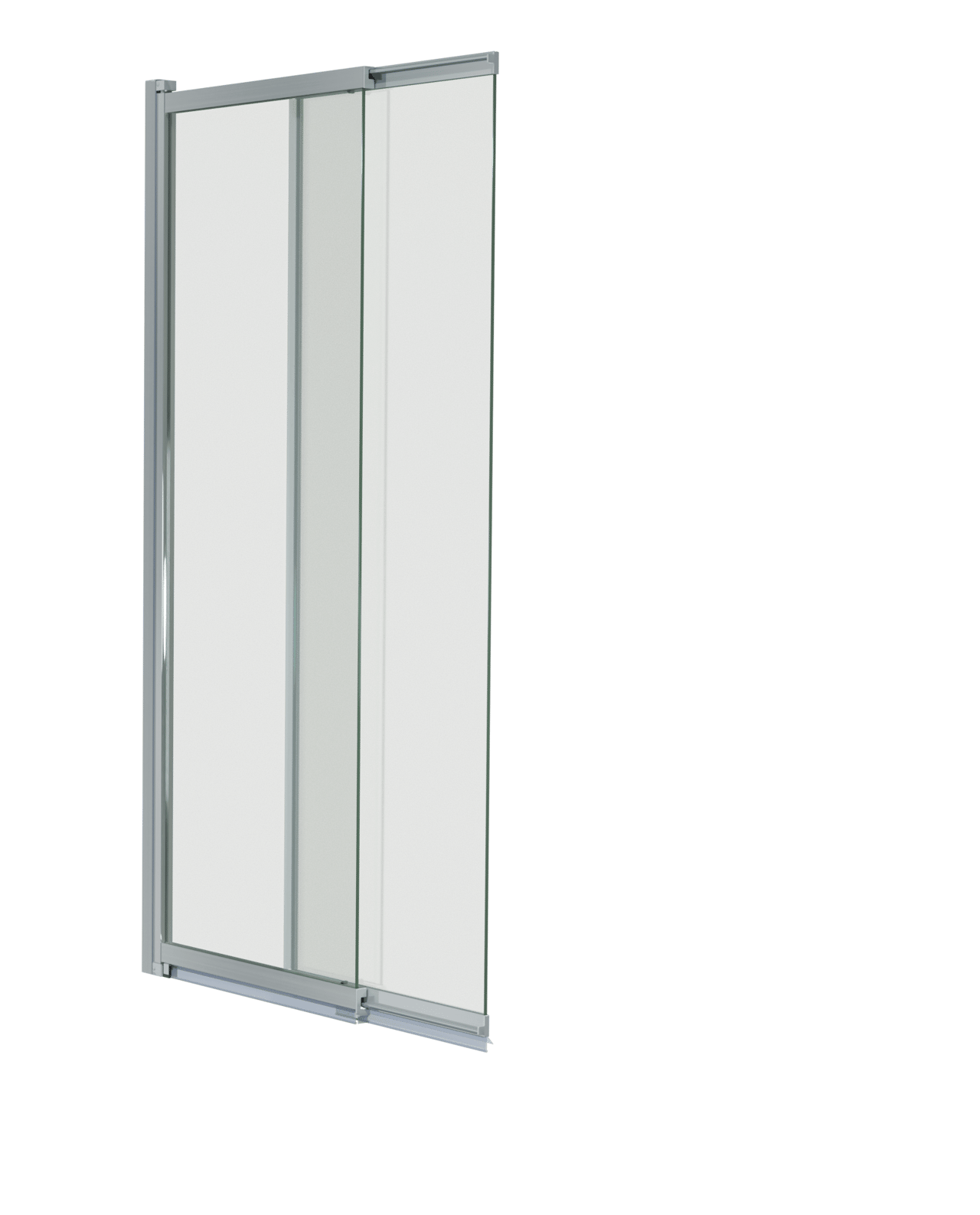 Luca Varess Vetras erweiterbare Badewannenaufsatz 100 cm, Klarglas, Silber Profil