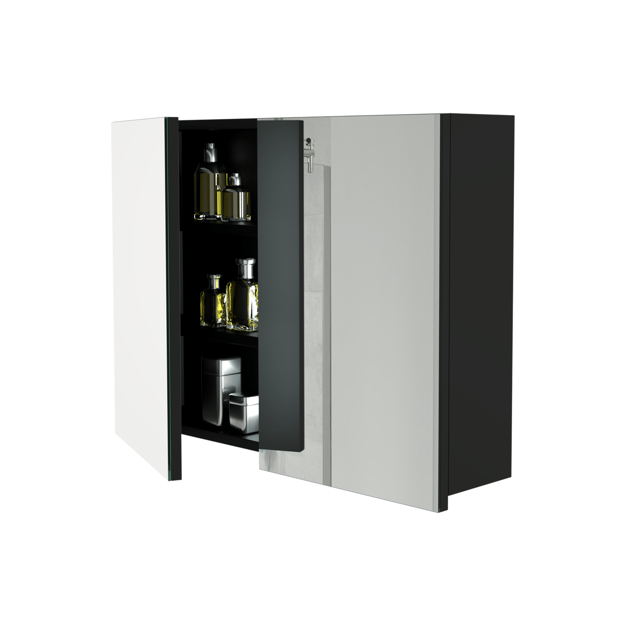 Storke Beta spiegelkast 80 x 60 cm mat zwart