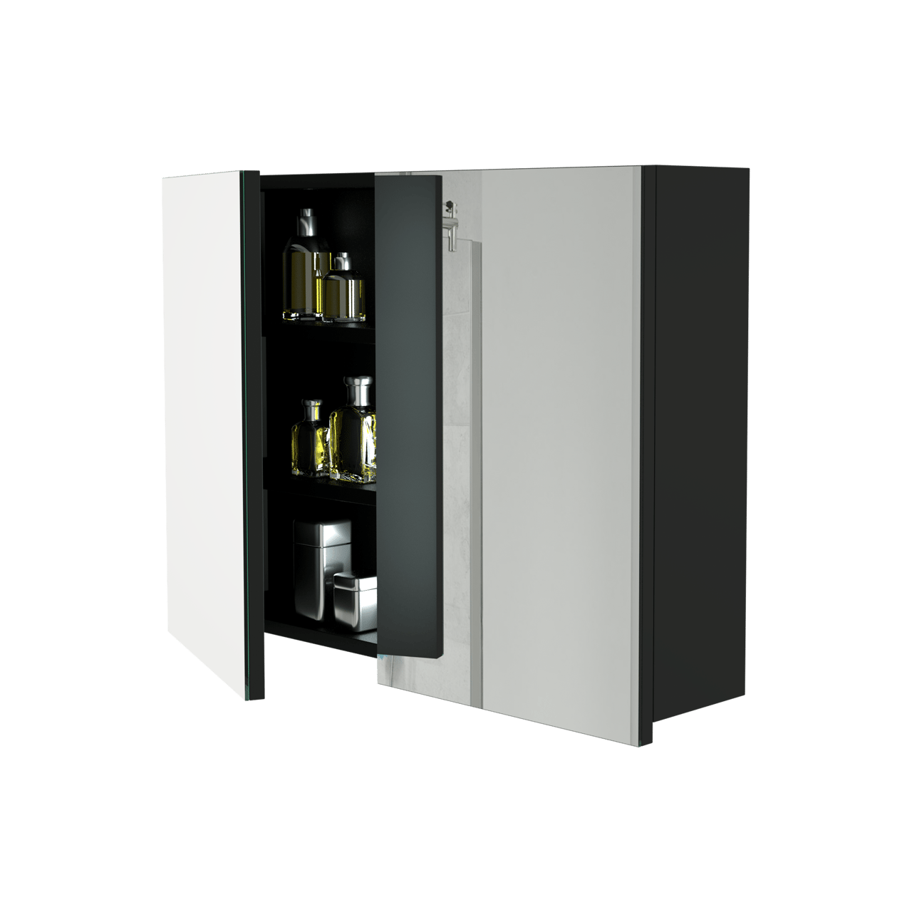 Storke Beta spiegelkast 80 x 60 cm mat zwart