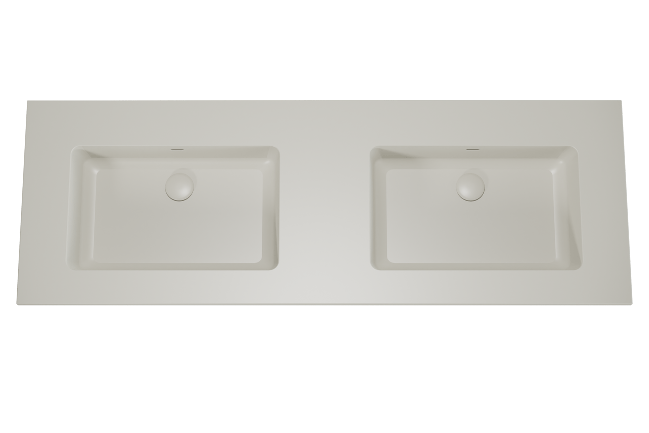 Storke Diva Doppelwaschtisch matt seidengrau Top Solid Seidengrau Matt 150 x 52 cm