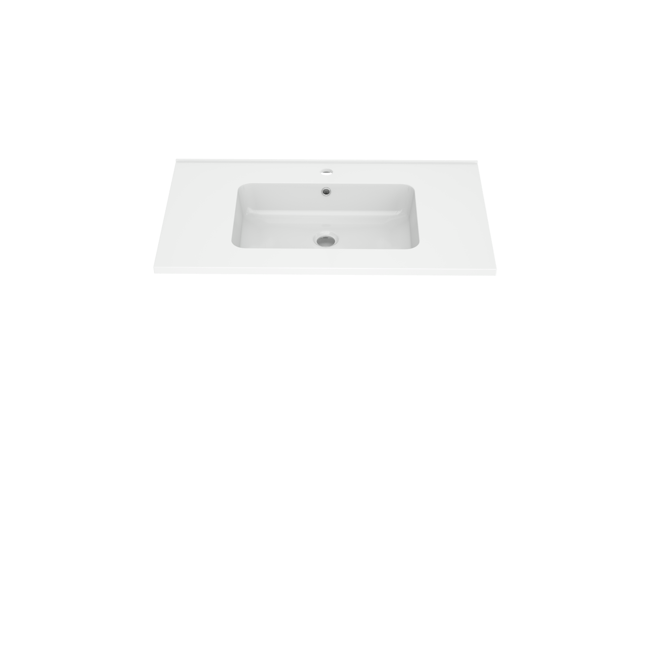 Linie Vano enkele wastafel glanzend composiet marmer 80 x 46 cm