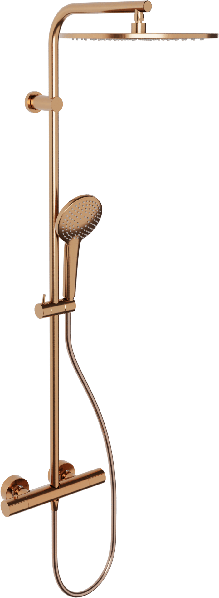 Blaufoss Round 300 thermostatische regendoucheset Brushed Rosegold