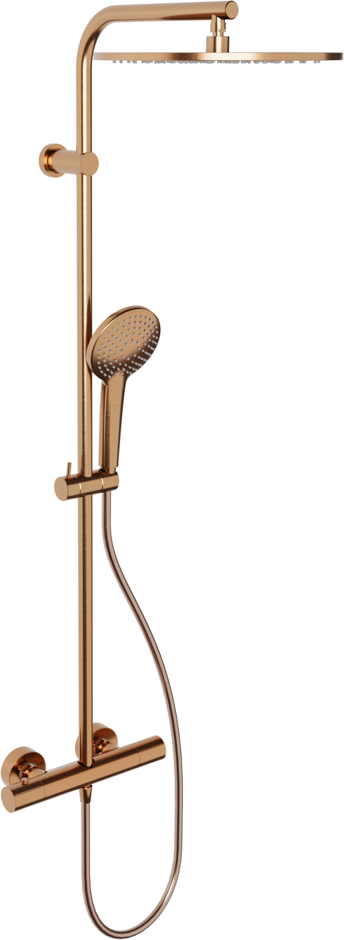 Blaufoss Round 300 Duschsystem: Brushed Rosegold