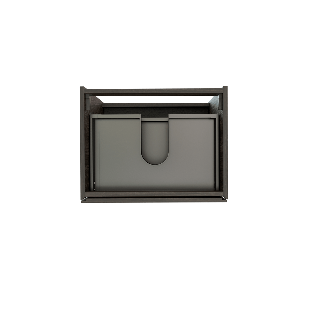 Storke Edge meuble sous-lavabo a poser 60 x 46 cm chêne foncé 3 tiroirs