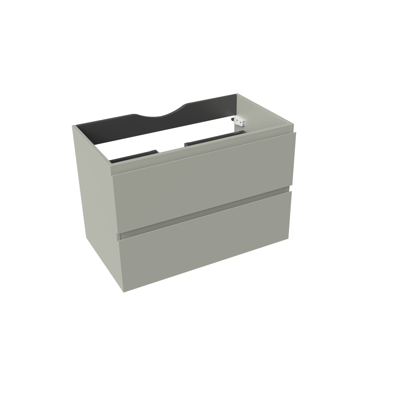 Linie Lado zwevende wastafelonderkast 80 x 46 cm greige 2 lades
