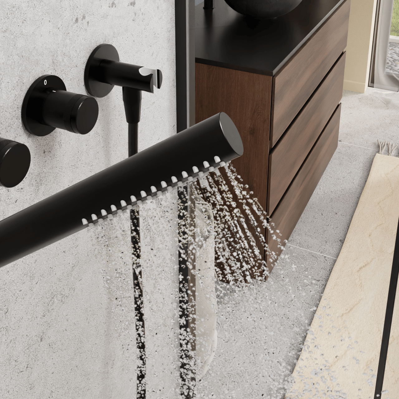 Blaufoss Pavilion thermostat de douche encastré noir mat incl élément intégré