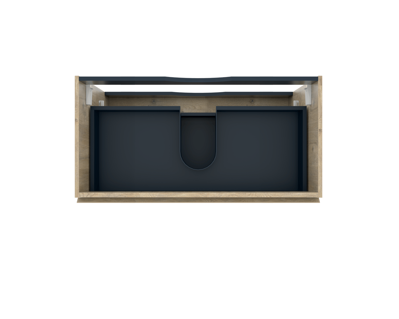 Linie Lado meuble sous-lavabo suspendu 90 x 46 cm chêne naturel 2 tiroirs