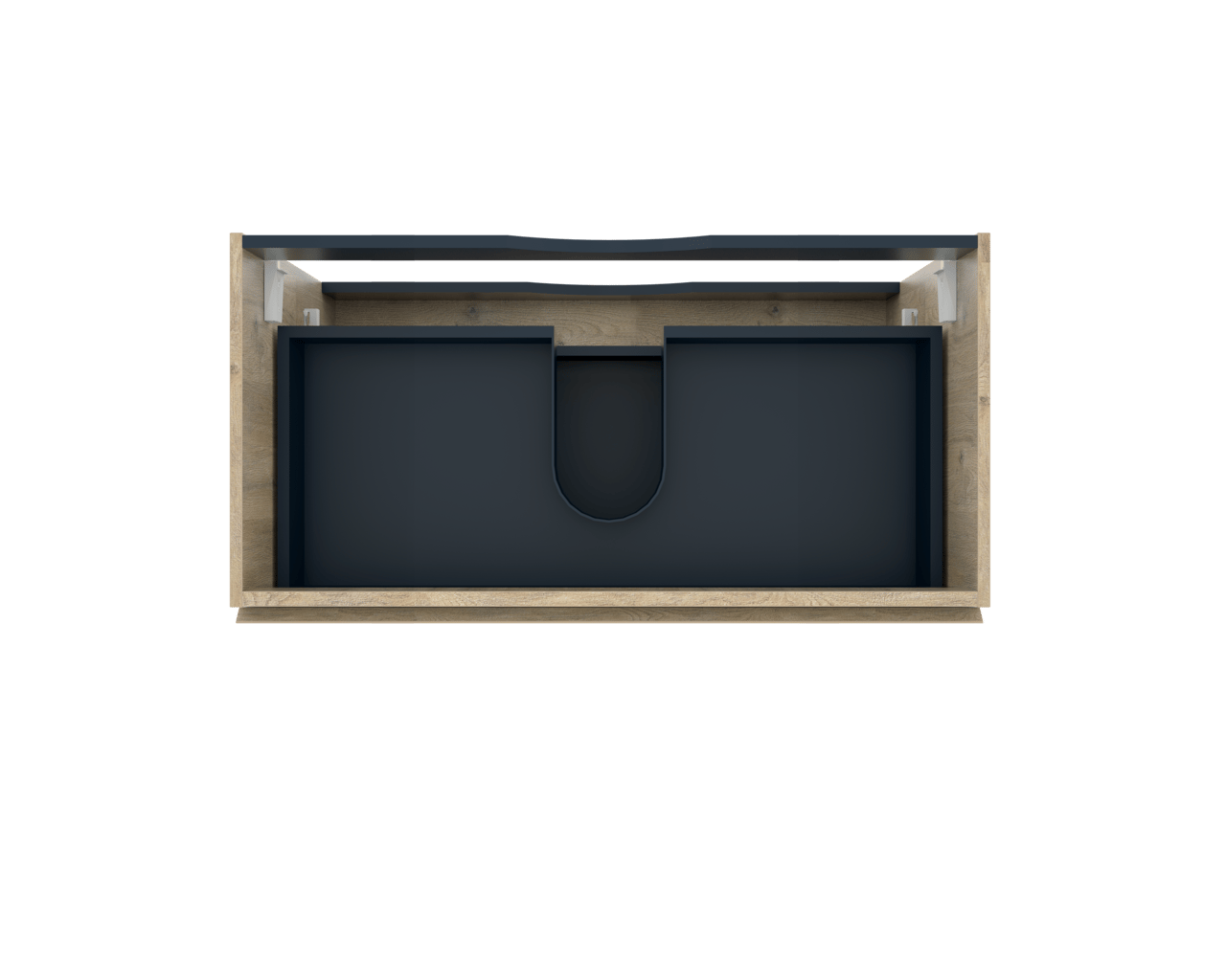 Linie Lado hängender Waschbeckenunterschrank: 90 x 46 cm, Eiche Natur, 2 Schubladen