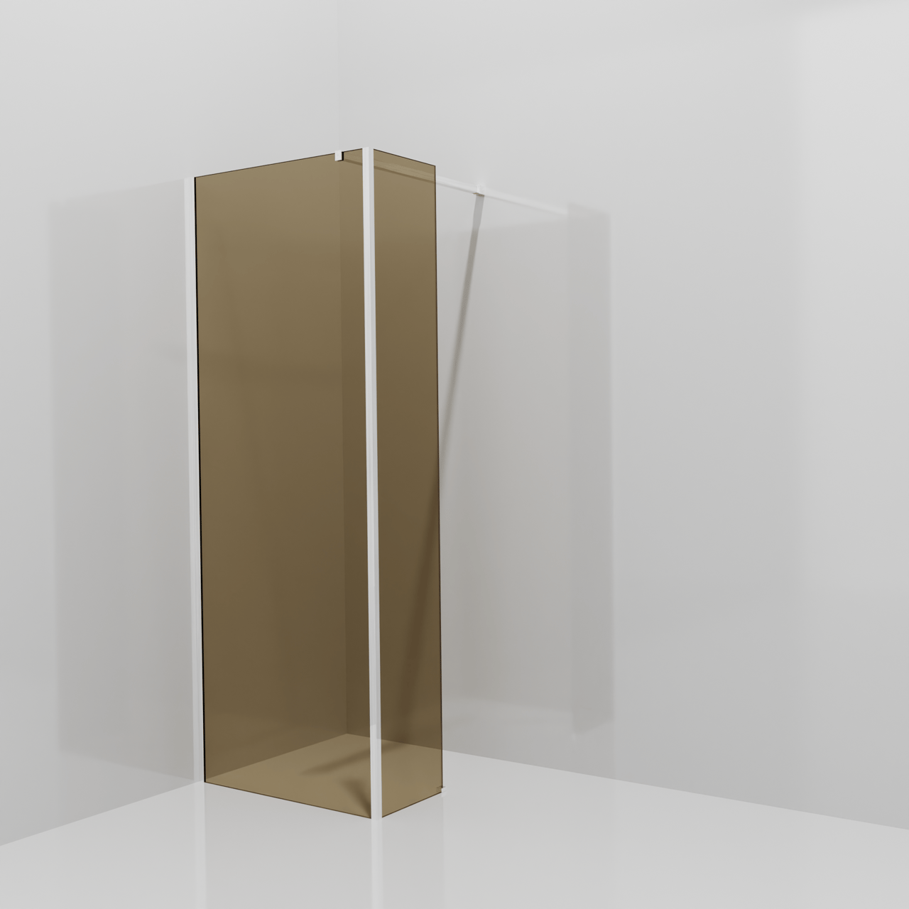 Balmani Modular Walk-In Dusche mit fester Seitenwand: 80 x 200 cm, Bronze Glas, Profil Chrom glänzend