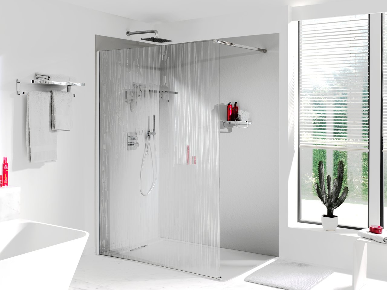 Balmani Zeno douchewandpaneel 120 x 260 cm composietmarmer lichtgrijs leisteenstructuur